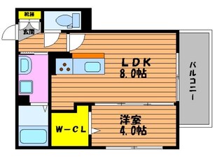 ウィング　Ａ棟の物件間取画像